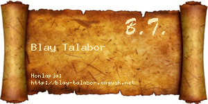 Blay Talabor névjegykártya